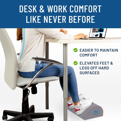 Comfort Foot Rest for Under Desk at Work w/Premium ComfortFoam™ - Desk Foot Rest Ergonomic Design for All-Day Support, Pain Relief - Foot Stool