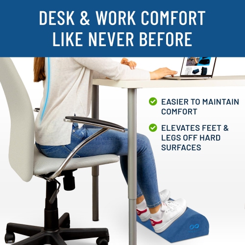 Comfort Foot Rest for Under Desk at Work w/Premium ComfortFoam™ - Desk Foot Rest Ergonomic Design for All-Day Support, Pain Relief - Foot Stool