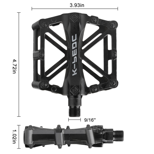 Mountain Bike Pedals TXJ Aluminum Alloy Platform Pedals Bicycle Pedals Road Bike Pedals for BMX MTB Cycling 9/16 Inch