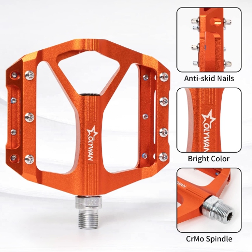 Mountain Bike Pedals MTB Bicycle Platform Bicycle Flat Pedals 9/16" CNC Alloy Durable Bearing Pedals for Most Bikes BMX MTB Road Bicycle