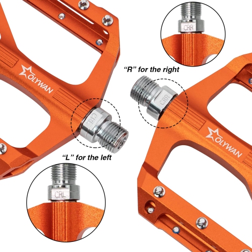 Mountain Bike Pedals MTB Bicycle Platform Bicycle Flat Pedals 9/16" CNC Alloy Durable Bearing Pedals for Most Bikes BMX MTB Road Bicycle