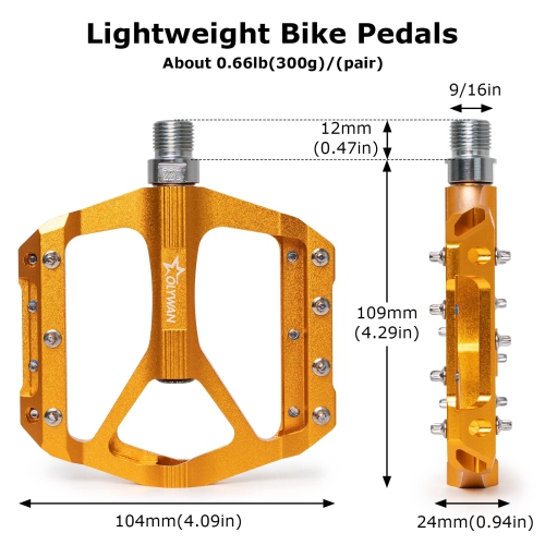 Mountain Bike Pedals MTB Bicycle Platform Bicycle Flat Pedals 9/16" CNC Alloy Durable Bearing Pedals for Most Bikes BMX MTB Road Bicycle
