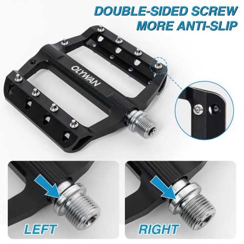 Mountain Bike Pedals MTB Bicycle Platform Bicycle Flat Pedals 9/16" CNC Alloy Durable Bearing Pedals for Most Bikes BMX MTB Road Bicycle