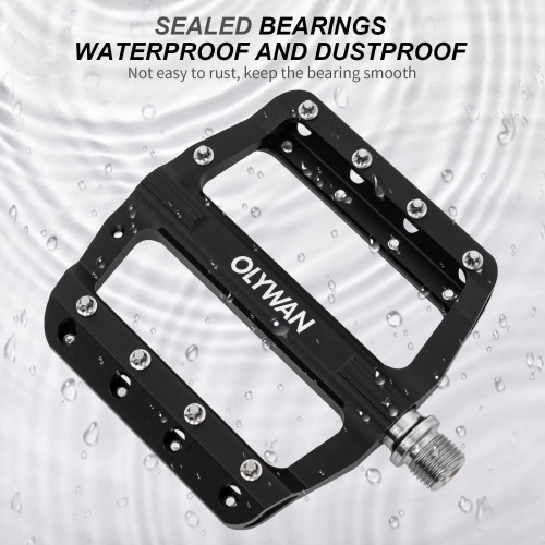 Mountain Bike Pedals MTB Bicycle Platform Bicycle Flat Pedals 9/16" CNC Alloy Durable Bearing Pedals for Most Bikes BMX MTB Road Bicycle