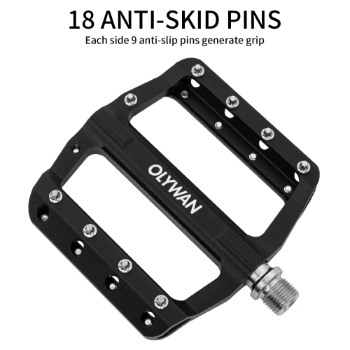 Mountain Bike Pedals MTB Bicycle Platform Bicycle Flat Pedals 9/16" CNC Alloy Durable Bearing Pedals for Most Bikes BMX MTB Road Bicycle