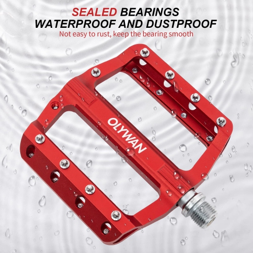 Mountain Bike Pedals MTB Bicycle Platform Bicycle Flat Pedals 9/16" CNC Alloy Durable Bearing Pedals for Most Bikes BMX MTB Road Bicycle