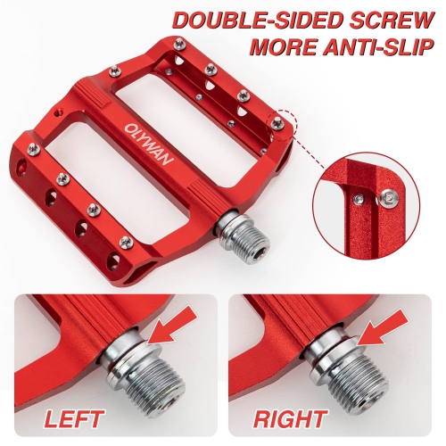 Mountain Bike Pedals MTB Bicycle Platform Bicycle Flat Pedals 9/16" CNC Alloy Durable Bearing Pedals for Most Bikes BMX MTB Road Bicycle