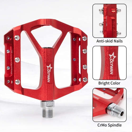 Mountain Bike Pedals MTB Bicycle Platform Bicycle Flat Pedals 9/16" CNC Alloy Durable Bearing Pedals for Most Bikes BMX MTB Road Bicycle