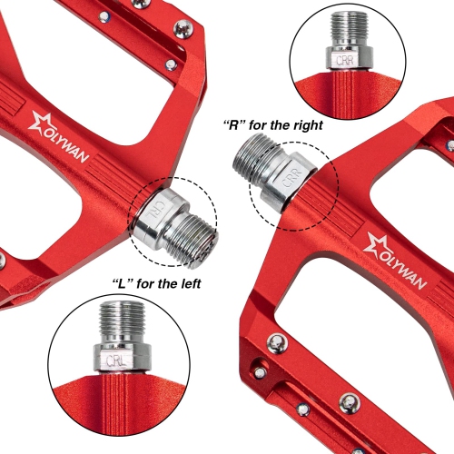Mountain Bike Pedals MTB Bicycle Platform Bicycle Flat Pedals 9/16" CNC Alloy Durable Bearing Pedals for Most Bikes BMX MTB Road Bicycle