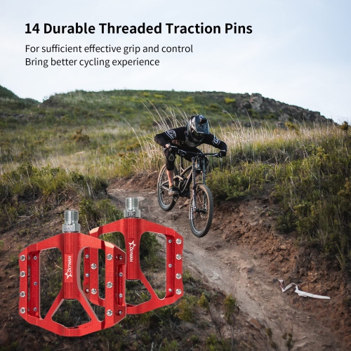 Mountain Bike Pedals MTB Bicycle Platform Bicycle Flat Pedals 9/16" CNC Alloy Durable Bearing Pedals for Most Bikes BMX MTB Road Bicycle