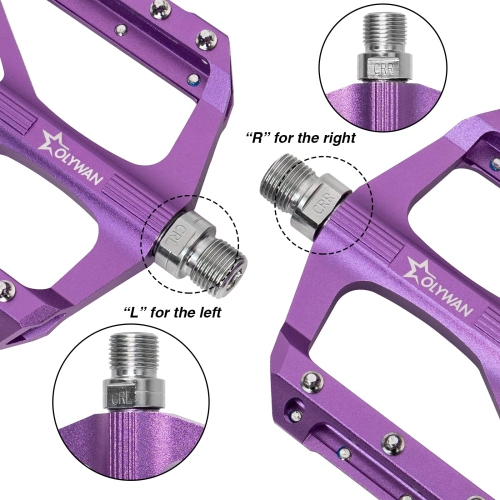 Mountain Bike Pedals MTB Bicycle Platform Bicycle Flat Pedals 9/16" CNC Alloy Durable Bearing Pedals for Most Bikes BMX MTB Road Bicycle