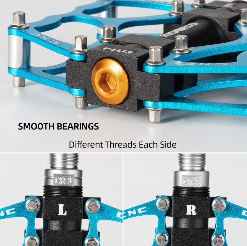 Mountain Bike Pedals Non-Slip MTB Pedals Durable Lightweight Aluminum Alloy Bicycle Pedals for Mountain Bikes Commuter Bike Leisure Bikes 9/16"