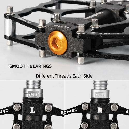 Mountain Bike Pedals Non-Slip MTB Pedals Durable Lightweight Aluminum Alloy Bicycle Pedals for Mountain Bikes Commuter Bike Leisure Bikes 9/16"