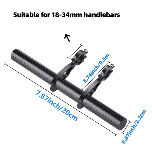 Bike Handlebar Extender, Lightweight Durable Aluminum Alloy Double Bicycle Handlebar Extension Bracket for Holding Motorcycle E-Bike Lamp Speedometer