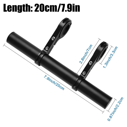 Bike Handlebar Extender, Lightweight Durable Aluminum Alloy Double Bicycle Handlebar Extension Bracket for Holding Motorcycle E-Bike Lamp Speedometer
