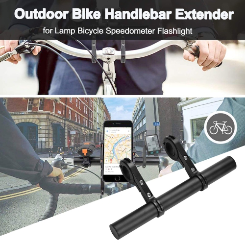 Bike Handlebar Extender, Lightweight Durable Aluminum Alloy Double Bicycle Handlebar Extension Bracket for Holding Motorcycle E-Bike Lamp Speedometer