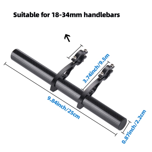 Bike Handlebar Extender, Lightweight Durable Aluminum Alloy Double Bicycle Handlebar Extension Bracket for Holding Motorcycle E-Bike Lamp Speedometer