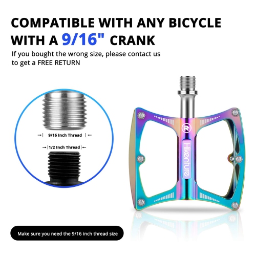 Mountain Bike Pedals MTB Pedals 9/16 Inch Sealed Bearing Lightweight Aluminum Alloy Bicycle Platform Flat Pedals for Road Bike BMX