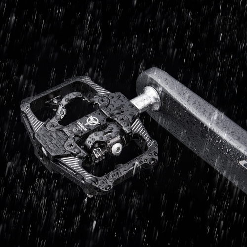 Mountain Bike Pedals - Dual Function Flat and Clipless Pedal - 3 Sealed Bearing Platform Pedals Clipless Compatible, Bicycle Pedals for BMX Spin