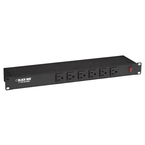 Black Box - 6-Socket Power Strip Rack Mountable, 6-Foot Cord, Black
