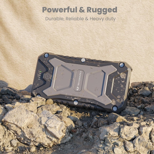 TECHSMARTER Rugged and Waterproof 10000mAh & 15W Wireless Charging Portable Charger Power Bank. Compatible with iPhone, iPads, Samsung, Androids