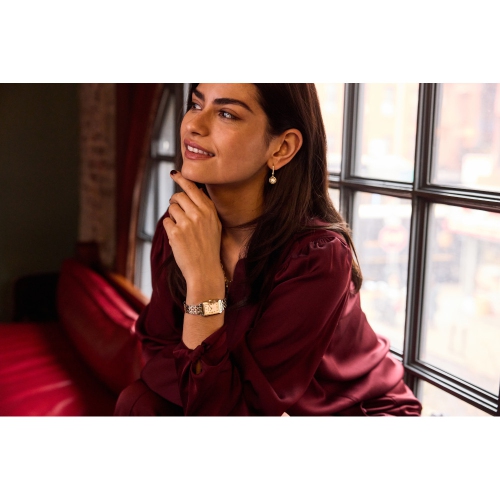 Montre à quartz Sutton 21 mm de Bulova avec boîtier en inox deux tons et cadran blanc