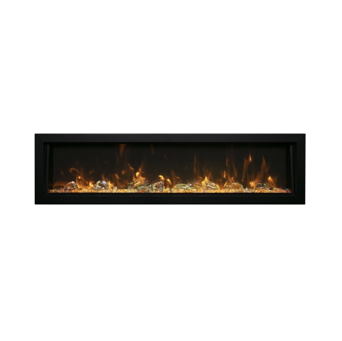 Amantii BI-40-DEEP-OD-OOB-1 Electric Fireplace – Refurbished(Excellent)- Built-in only with black steel surround