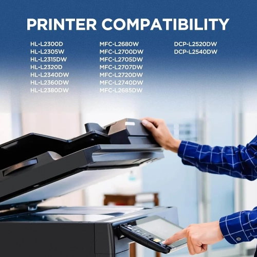 2 Pack Compatible TN-660 TN660 / TN630 TN-630 Black High Yield BK Toner Cartridges for Brother DCP-L2520DW, DCP-L2540DW, HL-L2300D, HL-L2305W