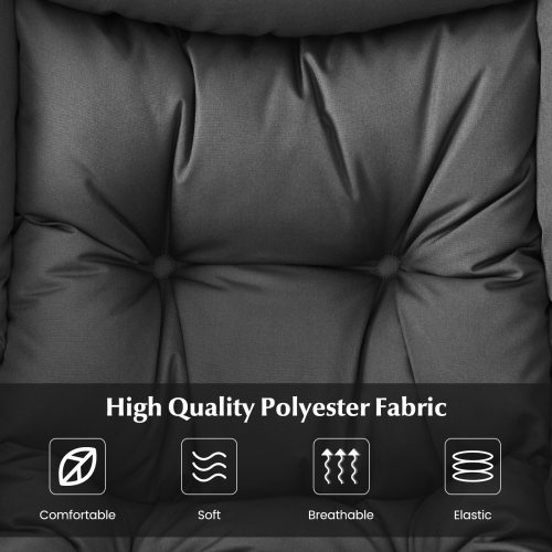 Topbuy Lazy Chair with Ottoman Modern Leisure Reading Chair with Pillow Armrests Side Pocket & Footrest Beige/Grey/Blue