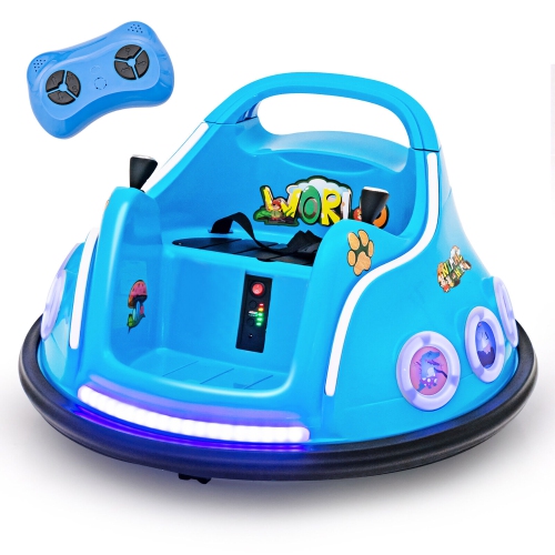 GYMAX  12V Kids Ride On Bumper Car Remote Control W/ Flashing Led Light & Music