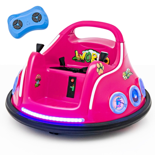 GYMAX  12V Kids Ride On Bumper Car Remote Control W/ Flashing Led Light & Music