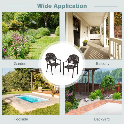 Gymax 4 Pieces Cast aluminum patio chair bistro dining chair outdoor cast aluminum chair