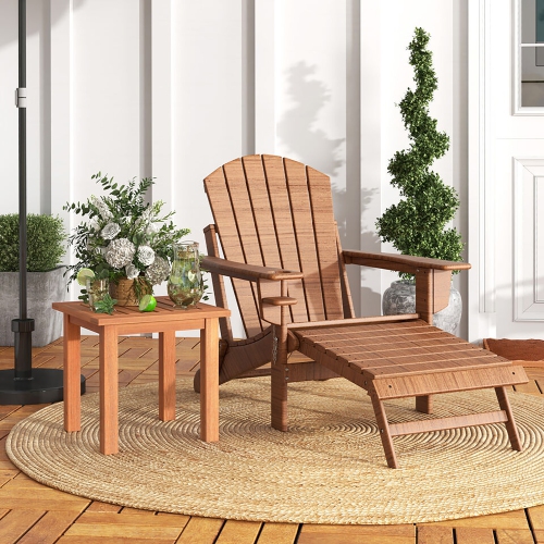 Gymax Patio Side Table Hardwood All-Weather Outdoor Square End Bistro Table Garden
