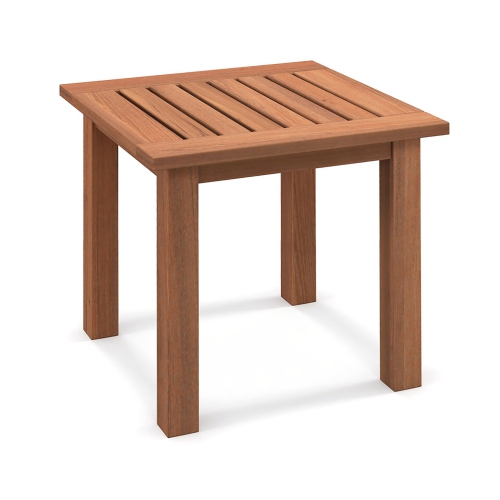 Gymax Patio Side Table Hardwood All-Weather Outdoor Square End Bistro Table Garden