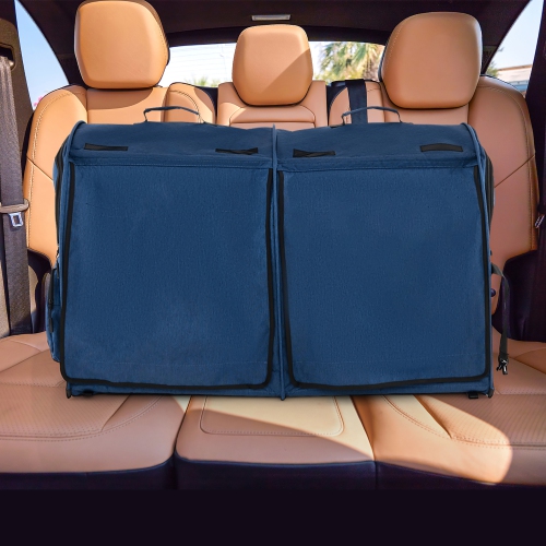 Gymax Portable Pet Carrier Kennel Cat Dog Crate Twin Compartments w/ Mats Litter Box