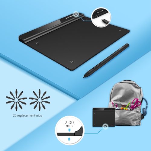 XPPen StarG640 6x4 pouces OSU! Tablette à dessin ultramince Carte graphique numérique tablette stylet sans pile (8192 niveaux pression du stylet）