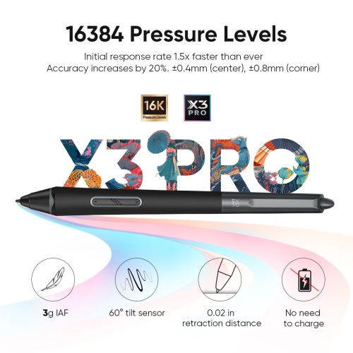 XPPen Artist Pro 14 Pen Display tablette 14 po, tampon à dessin haute précision couleur, 16384 niveaux de pression, support pliable, télécommande de