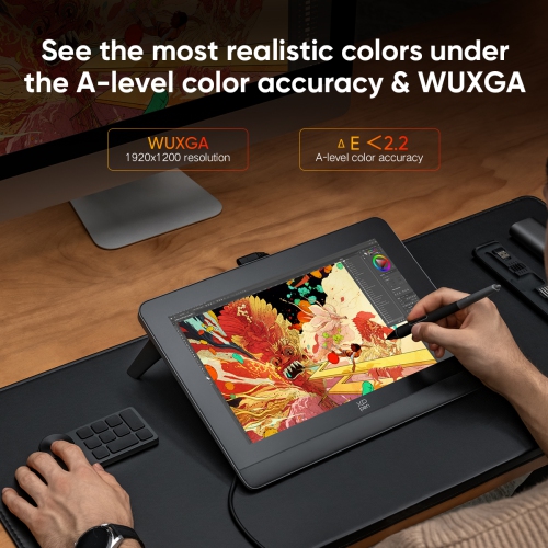 XPPen Artist Pro 14 Pen Display tablette 14 po, tampon à dessin haute précision couleur, 16384 niveaux de pression, support pliable, télécommande de