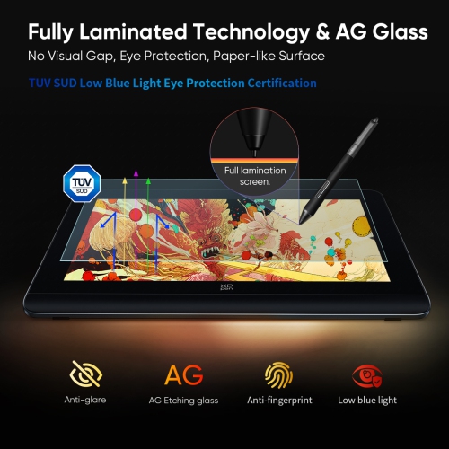 XPPen Artist Pro 16 écran graphique haute résolution de 16 po (2560 x 1600) moniteur de dessin avec stylet intelligent avancé X3 Pro 16384 niveaux de