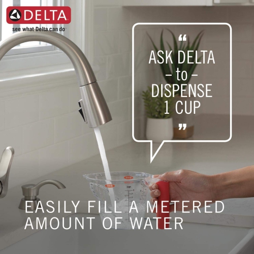 Delta Faucet 9113TV-DST VoiceIQ Single Handle Faucet with Touch20 Technology Pull-Down, Chrome