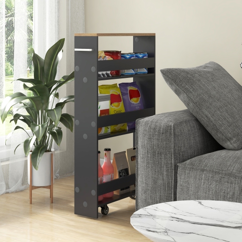 Meuble de rangement mince à roulettes avec poignée de Costway pour cuisine