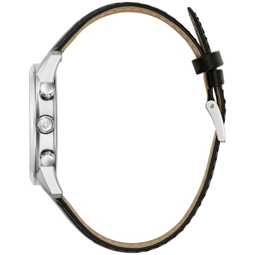 Montre à quartz pour hommes Sutton de Bulova 41 mm avec boîtier et bracelet en acier inoxydable argenté et cadran noir