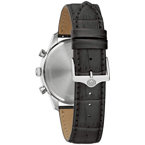 Montre à quartz pour hommes Sutton de Bulova 41 mm avec boîtier et bracelet en acier inoxydable argenté et cadran noir