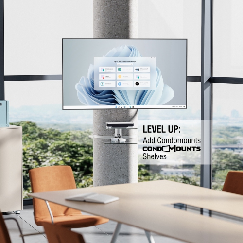 CondoMounts Full Motion LARGE Pillar TV Mount | Column TV Mount | Round & Square TV Post Mount | NO Drill | Holds 80lbs | Fits 32"-70" TVs | Fits