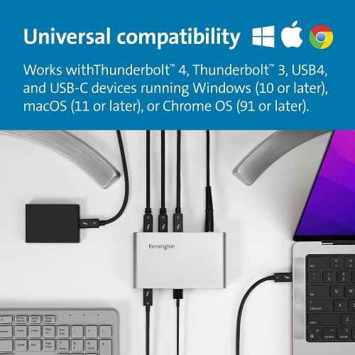 Kensington SD2600T Thunderbolt 4 Hub, Dual 4K, 65W PD - Mac and Windows