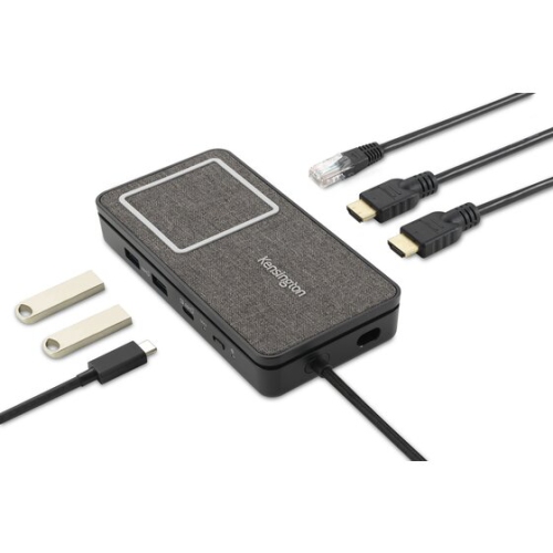 Kensington USB-C Dual 4K Portable Mobile Dock with Qi Charging - Pantone Black C