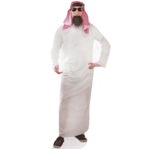 White and Red Arabian Male Halloween Adult Costume - Medium