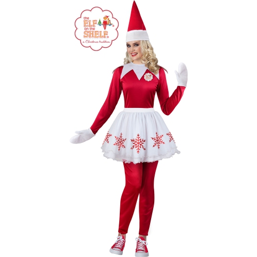 Le costume de Noël pour femme, le lutin sur la tablette – grand