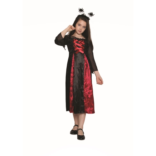 Red and Black Spider Princess Girl Child Halloween Costume - Medium