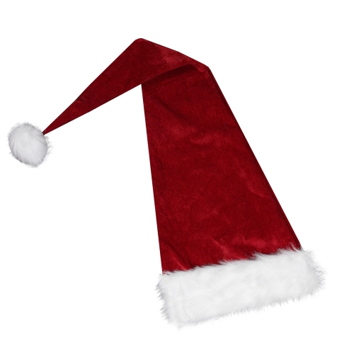 Red and White Extra Long Unisex Adult Christmas Santa Hat Costume Accessory - One Size